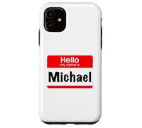 Custodia per iPhone 11 Michael, Ciao, Il mio nome è, targhetta con nome, etichetta, personalizzata