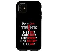 Custodia per iPhone 11 Mindful Speech Acronym True Helpful Inspiring Kind Graphic