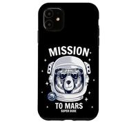 Custodia per iPhone 11 Mission To Mars Cool Space Astronaut Bear Cartoon Graphic