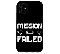 Custodia per iPhone 11 Missione fallita batteria scarica Gamer Joke Console di gioco Umorismo