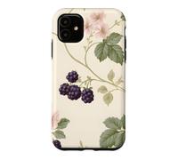 Custodia per iPhone 11 Modello Cottagecore del fiore rosa del rovo della mora