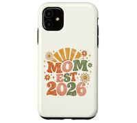 Custodia per iPhone 11 Mom Est 2026 Groovy Retro Daisy Flower New Mom Mother's Day