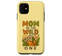 Custodia per iPhone 11 Mom of the Wild One Cozy Zoo Compleanno Safari Animale della Giungla