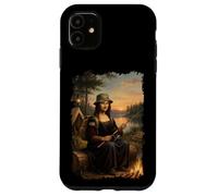 Custodia per iPhone 11 Mona Lisa Camping Fishing Holiday Canna Da Pesca Per