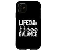 Custodia per iPhone 11 Monociclo vintage divertente dire della vita è tutto sull'equilibrio