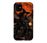 Custodia per iPhone 11 Moon Café Harvest Racer Strega Vintage Halloween Moto