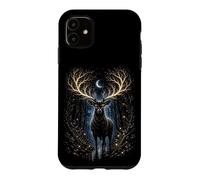 Custodia per iPhone 11 Moonlit Mystic Deer Fantasy Foresta Grafica