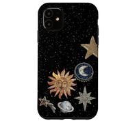 Custodia per iPhone 11 Mosaico celeste di mezzanotte vintage Cosmic Sun Trendy Y2K