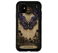 Custodia per iPhone 11 Moth Sun Dark Gothic Crescent Moon Skull
