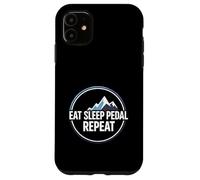 Custodia per iPhone 11 Mountain Biking Cyclist Eat Sleep Pedal Repeat