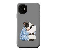 Custodia per iPhone 11 Mucca che dorme in pigiama carino sonno