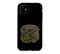 Custodia per iPhone 11 MUD PRINT MAP Mappa di tracce animali sul campo