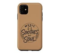 Custodia per iPhone 11 Music Soothes My Soul Cuffie Animal Spots Pattern Melody