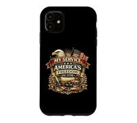 Custodia per iPhone 11 My Service Americas Freedom Veteran Eagle Flag Patriots 1776