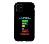 Custodia per iPhone 11 My Weekly Social Energy Batteria Ricarica Gamer Retro