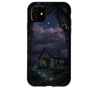 Custodia per iPhone 11 Mystical Forest Cottage Dark Academia Cabina incantata