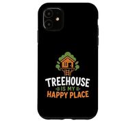 Custodia per iPhone 11 Nature tree house trees quote funny happy place treehouse
