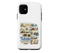 Custodia per iPhone 11 Nebraska, NE, USA, Mappe, Icone