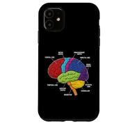 Custodia per iPhone 11 Neuroscienze di anatomia del cervello umano Labeled Lobi Corteccia