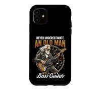 Custodia per iPhone 11 Never Underestimate an Old Man with A Bass Guitar Player Dad