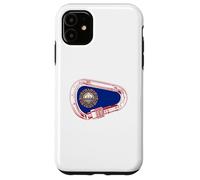 Custodia per iPhone 11 New Hampshire Flag Rock Climbing Moschettone