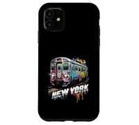 Custodia per iPhone 11 New York Treno Graffiti Style NYC Metropolitana