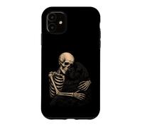 Custodia per iPhone 11 Newfoundland, scheletro, abbraccio, gotico, cane, newfie, Halloween