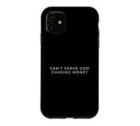 Custodia per iPhone 11 Non posso servire Dio a caccia di soldi cristiano minimalista