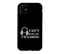 Custodia per iPhone 11 Non ti sento, sono un lettore video con le cuffie