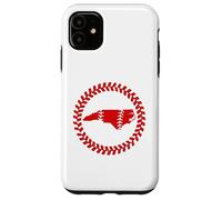 Custodia per iPhone 11 North Carolina Baseball Stitch Circle Emblema Carolinian Ball