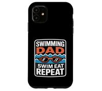Custodia per iPhone 11 Nuoto Papà Nuotare Mangia Ripeti Divertente Piscina