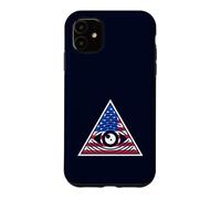 Custodia per iPhone 11 Occhio dentro USA Flag Piramide - All-Seeing Eye Conspiracy