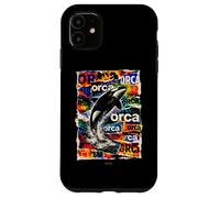 Custodia per iPhone 11 Oceano Orca con onde marine fauna selvatica orca design