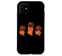 Custodia per iPhone 11 one two three Cute Kittens Pumpkin Halloween Spooky vintage