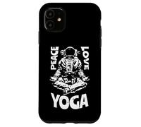 Custodia per iPhone 11 Pace Amore Yoga Astronauta Namaste Meditazione Zen Lotus Pose