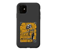 Custodia per iPhone 11 Pallavolo Bibbia Versi Isaia 40 31 Giocatore cristiano