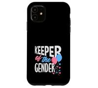 Custodia per iPhone 11 Palloncini "Keeper Of The Gender", per feste, colore: rosa e blu