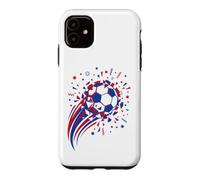 Custodia per iPhone 11 Pallone da calcio dinamico, frammenti frantumati, stelle e coriandoli