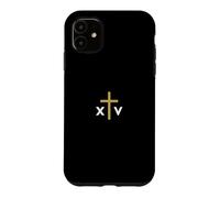 Custodia per iPhone 11 Papa Leone XIV numero romano con Croce sottile Gesù