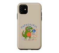 Custodia per iPhone 11 Papasaurus Number One Dad Funny Dinosaur Rex Festa del papà