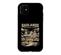 Custodia per iPhone 11 Parco nazionale Badlands Vintage Retro Adventure Design