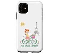 Custodia per iPhone 11 Parigi è sempre una buona idea Ragazza carina in bicicletta