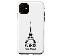 Custodia per iPhone 11 Paris Mon Amour - Torre Eiffel Grafica Artistica a Pennello