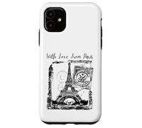 Custodia per iPhone 11 Paris With Love from Paris France French Postcard