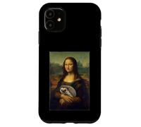 Custodia per iPhone 11 Parodia artistica Mona Lisa Hedgehog Rinascimento classico