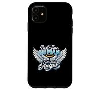 Custodia per iPhone 11 Part Time Human Full Time Angel Parents Kids Cool Wings