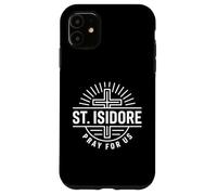 Custodia per iPhone 11 Patrono cattolico Sant'Isidoro Prega per noi Croce