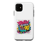 Custodia per iPhone 11 Pattini a rotelle anni '90 regalo per lei nostalgia