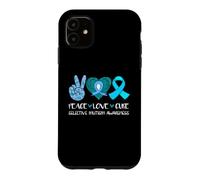 Custodia per iPhone 11 Peace Love Cure Consapevolezza del mutismo selettivo, colore: verde acqua, speranza