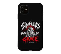 Custodia per iPhone 11 Peccatori salvati da Grace Christian Skeleton Efesini 2:8